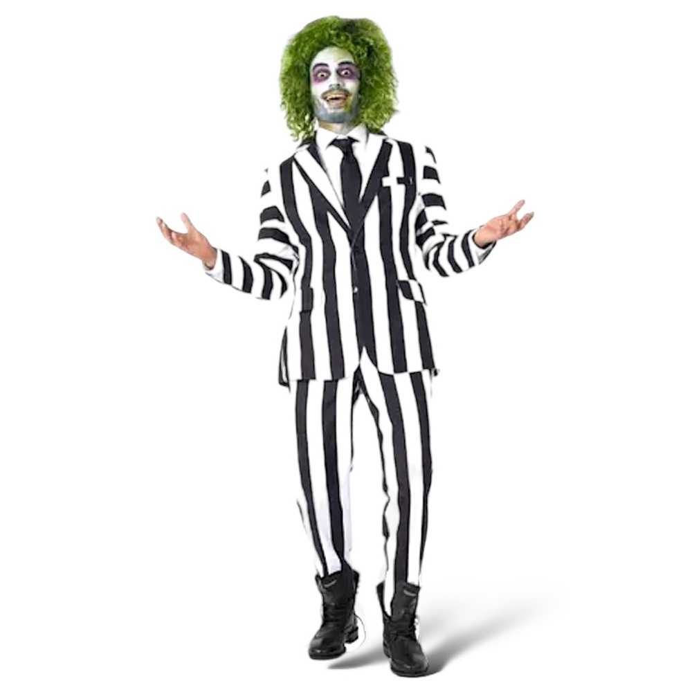 Warner Bros. Beetlejuice-Inspired Black and White Striped Suit